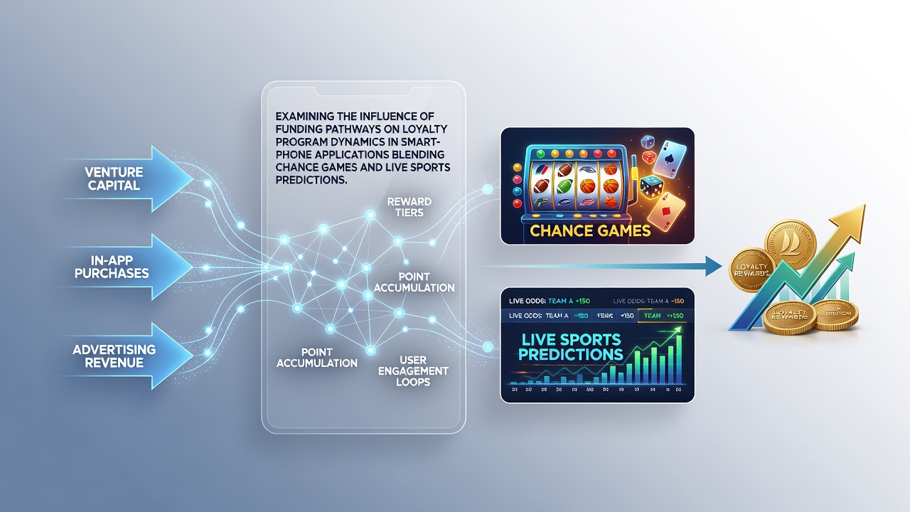 Smartphone screen displaying a hybrid app interface with loyalty points accumulating during a live sports prediction alongside a chance game session