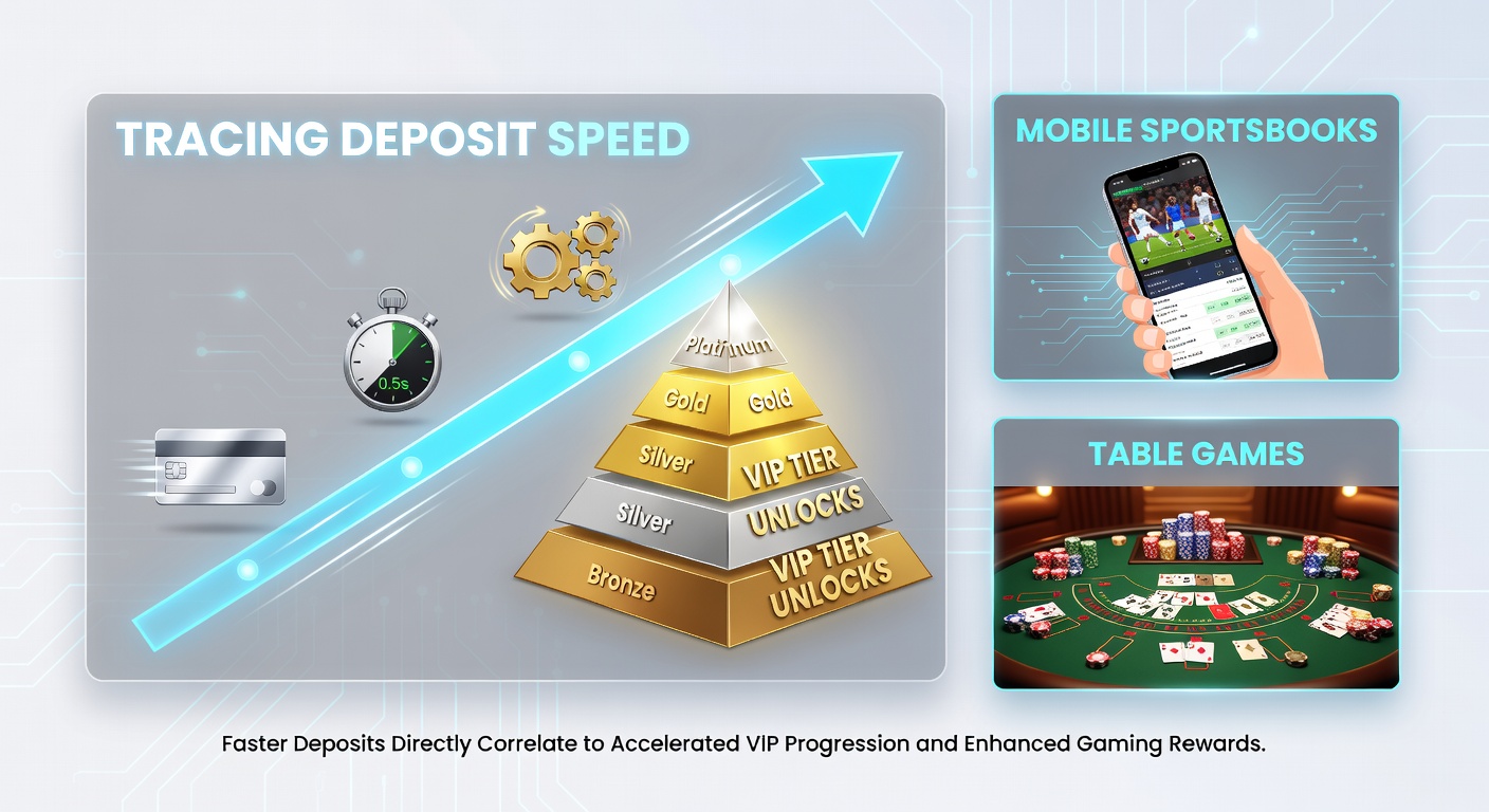 Mobile sportsbook interface showing instant deposit confirmation and VIP progress tracker on a smartphone screen